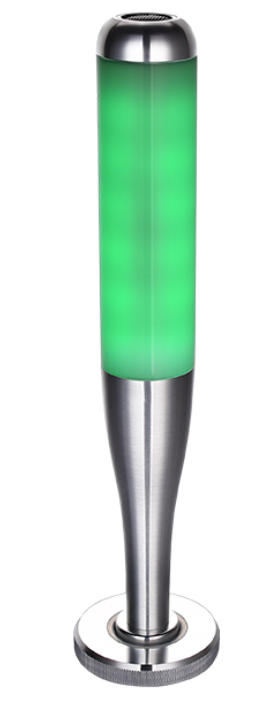 LED signal tower Ø50 mm, aluminium body, single 3-colour tier, 24 V DC, IP50