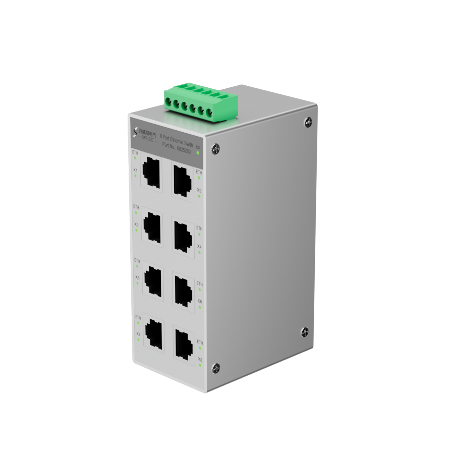Ethernet IP20, 8-port switch, 8XRJ45, with LED light · NST280