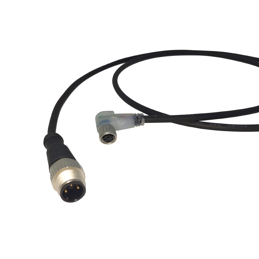 Chicote de cabos de extremidade dupla, M12, 3 pinos macho reto/fêmea angular M8 de 3 pinos, com LED · SCAC-M12-MS-3P-M8-FR-3P-L2