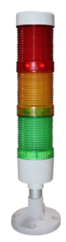 Torre de señalización LED Ø50 mm, 3 segmentos con zumbador 85 dB, 24 V, IP53