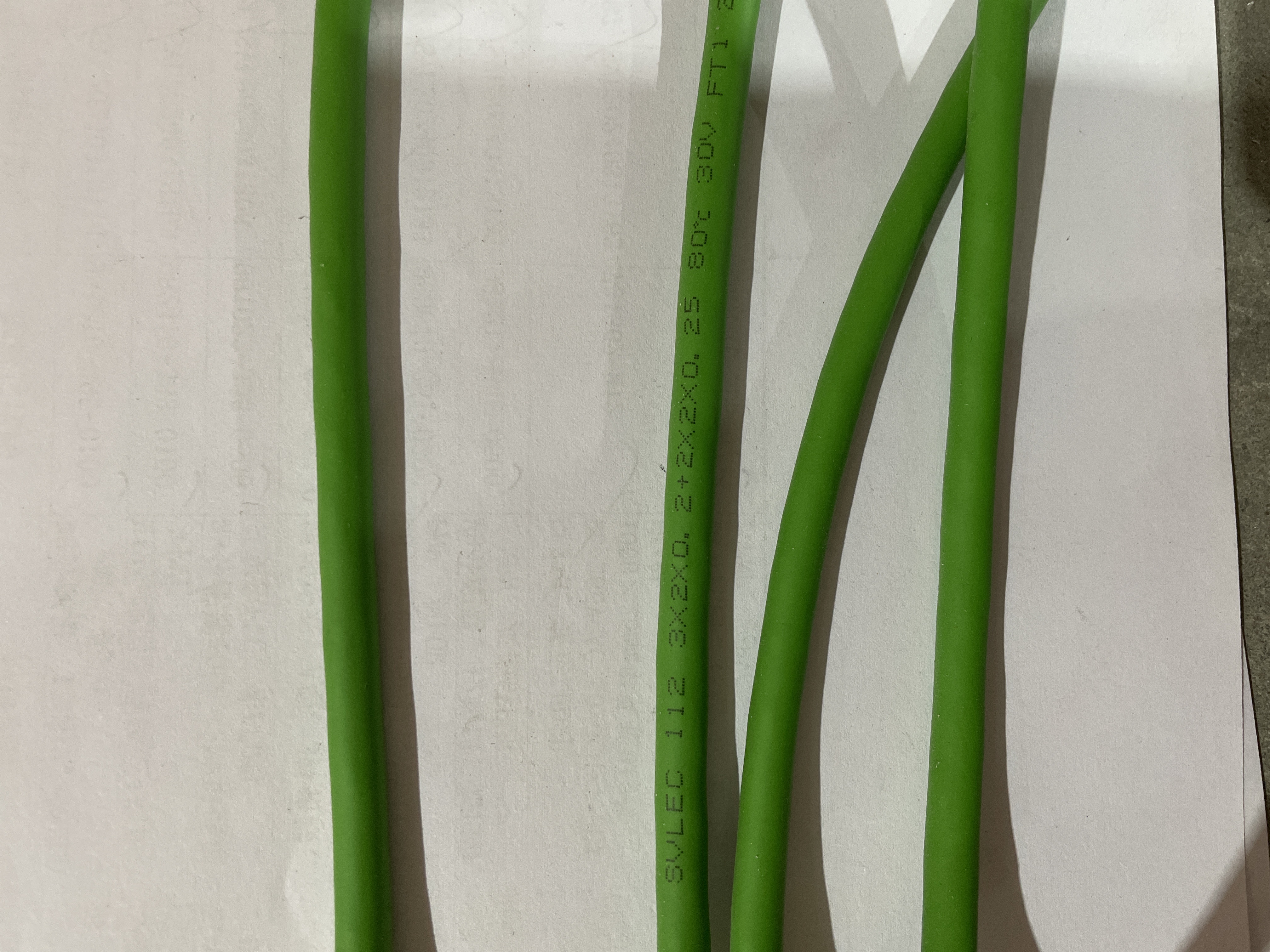 PUR flexible 10-core cable, green sheath · CAB-3P022-2P025-GN-USH-SC