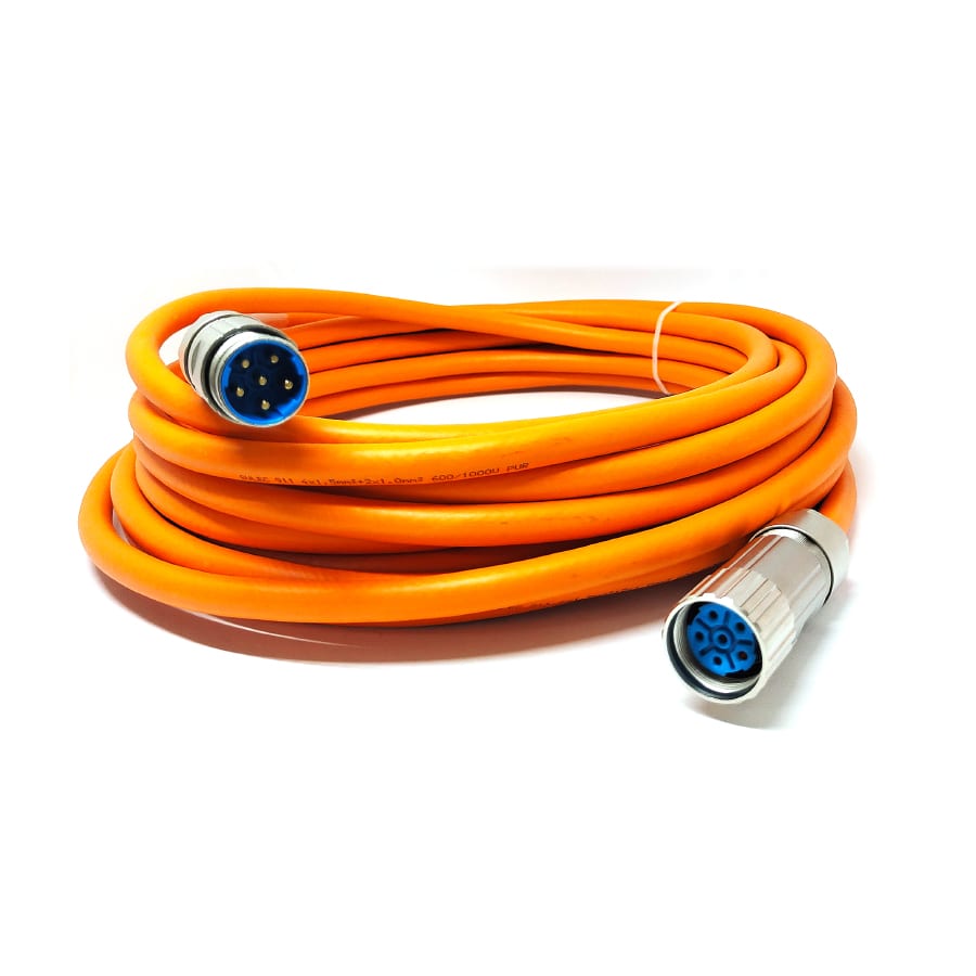 M23, quick-lock power double-ended male and female plug 6-core shielded cable · RC-M23-MS-6P-FS-SC